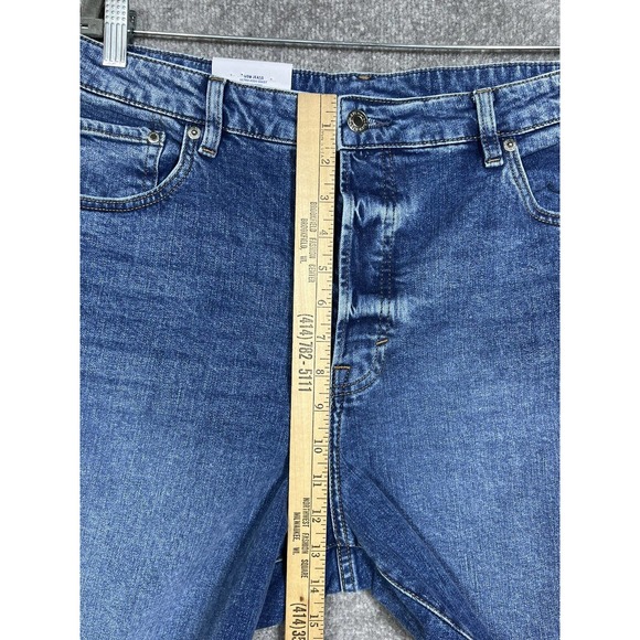 H&M Ultra High Waist Loose Fit Mom Jeans Womens Size 16 Button Fly Blue Denim - Picture 10 of 12